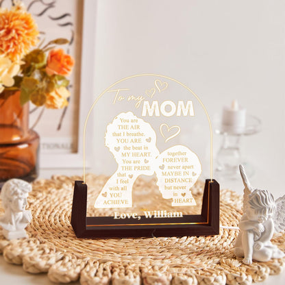 Sentimental Gift for Mom Plaque, Mother Son Custom LED Light, Meaningful Mother Birthday Gift, Custom Poetry Plaque Plaque Plaque - product image 6