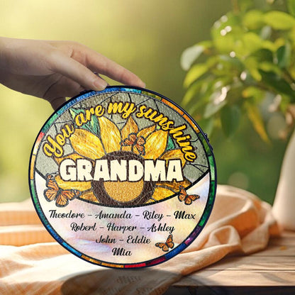 Personalized Grandma Suncatcher with Grandkids Names, You Are My Sunshine Window Hanging, Custom Sunflower Stained Glass, Mother's Day Gift - product image 5