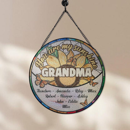 Personalized Grandma Suncatcher with Grandkids Names, You Are My Sunshine Window Hanging, Custom Sunflower Stained Glass, Mother's Day Gift - product image 8