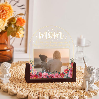 Personalized Mom Photo LED Lamp, Custom Picture Night Light, Meaningful Mothers Day Plaque, Floral Acrylic Sign - product image 6