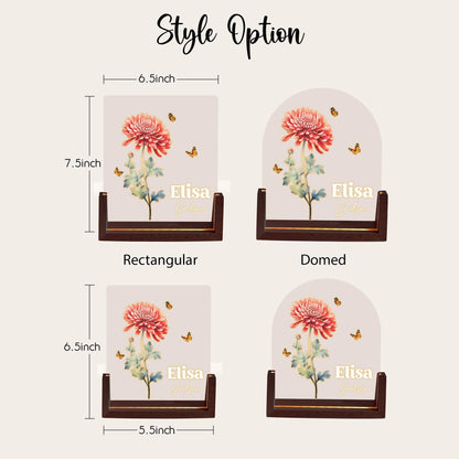 Custom Birth Flower Arch Lamp, Personalized Name Night Light, Floral Acrylic Plaque, Elegant Desk Led Light, Gift for Her - product image 4