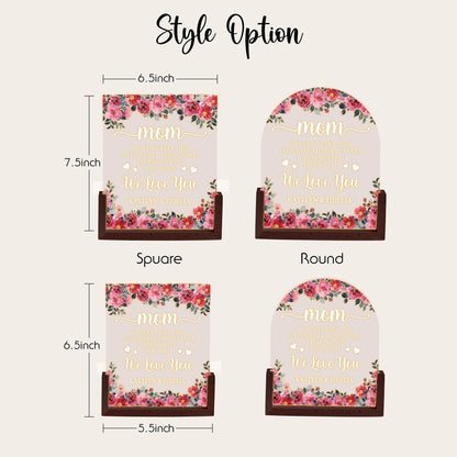 Custom Mom Night Light, Personalized Floral Acrylic Plaque, Mothers Day Gift from Kids, Meaningful Mom Birthday Lamp - product image 3