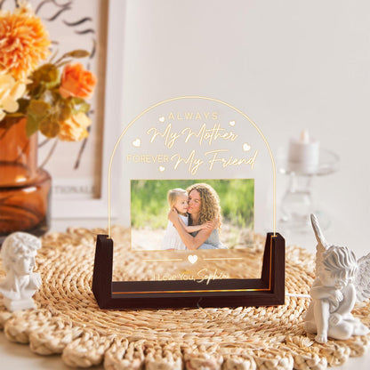Always My Mother Forever My Friend Custom Photo Plaque, Mother Daughter Gift,Meaningful Mom Birthday Lamp from Daughter,Personalized Acrylic - product image 4