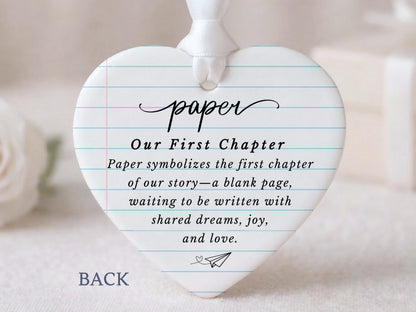 Paper Traditional Handmade 1st Wedding Anniversary Gift. Ornament Keepsake with First Year Romantic Passage. Gift For Spouse or boyfriend. - product image 3