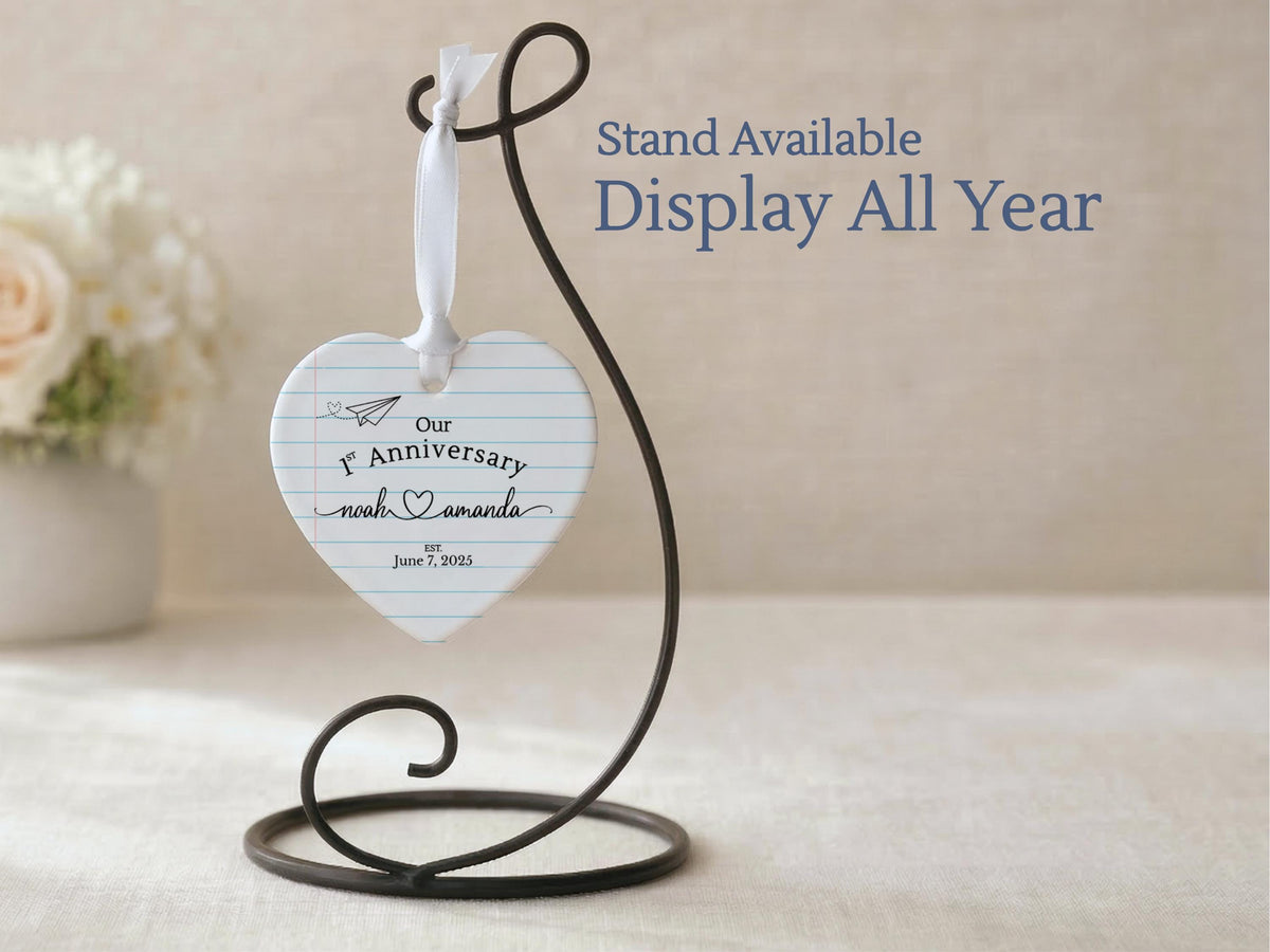 Paper Traditional Handmade 1st Wedding Anniversary Gift. Ornament Keepsake with First Year Romantic Passage. Gift For Spouse or boyfriend. - product image 4