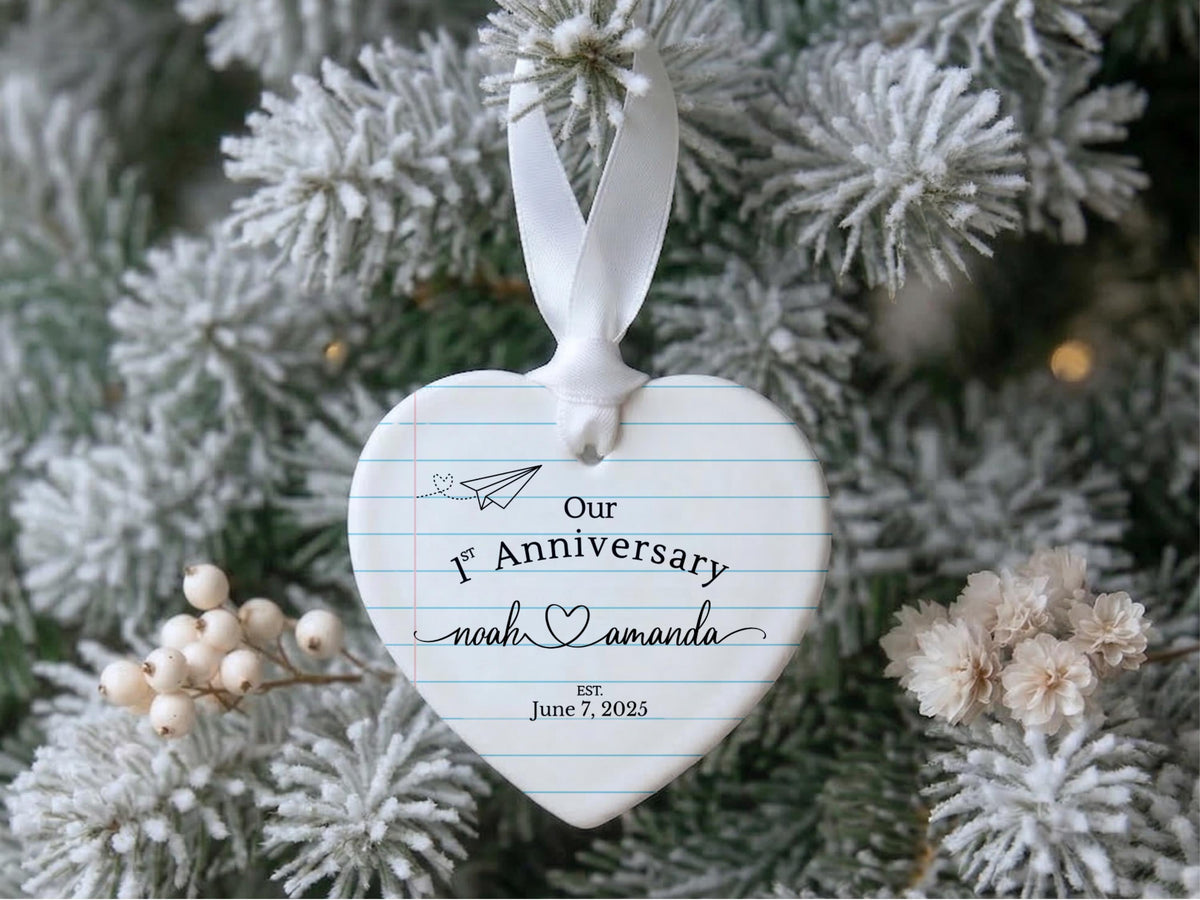 Paper Traditional Handmade 1st Wedding Anniversary Gift. Ornament Keepsake with First Year Romantic Passage. Gift For Spouse or boyfriend. - product image 7