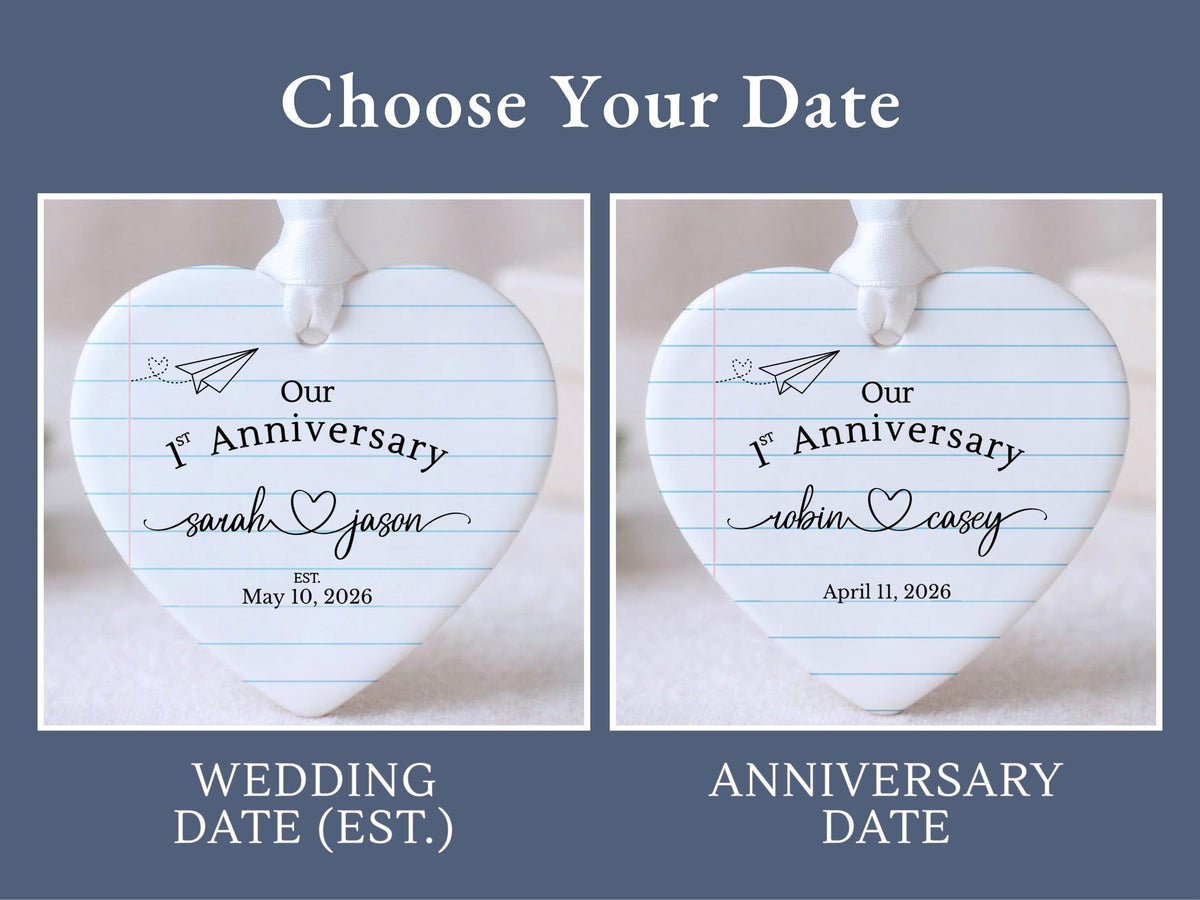 Paper Traditional Handmade 1st Wedding Anniversary Gift. Ornament Keepsake with First Year Romantic Passage. Gift For Spouse or boyfriend. - product image 9