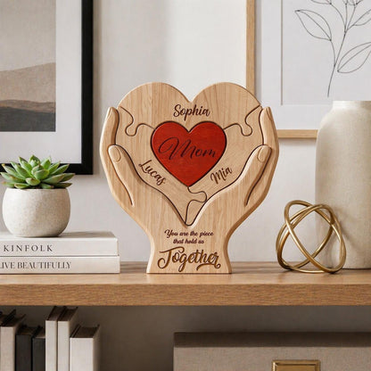 Personalized Mothers Day Wooden Puzzle, You Are The Piece That Holds Us Together Sign, Custom Gift For Mom From Kid, Printed Family Puzzle - product image 8