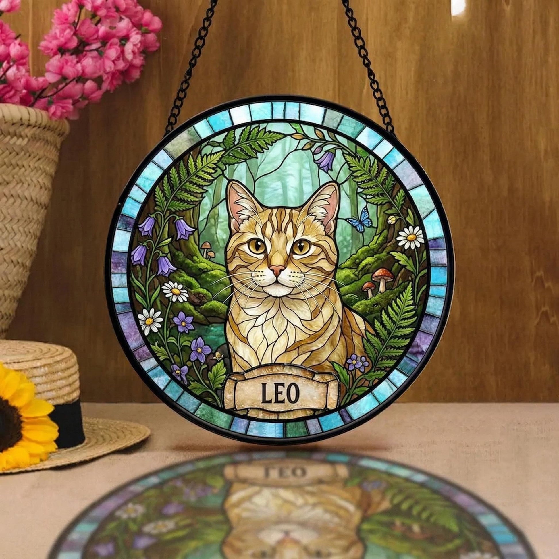 Personalized Dog Portrait Stained Glass Suncatcher, Custom Pet Memorial Stained Glass Photo Suncatcher, Dog Loss Keepsake, Pet Loss Gift - product image 7