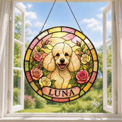 Personalized Pet Memorial Suncatcher, Custom Dog Cat Portrait Stained Glass Window Decor, Pet Loss Gift, Acrylic Hanging - product image 2