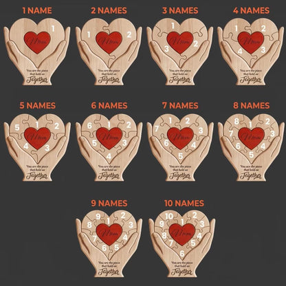 Personalized Dad Gift, Custom Name Wooden Puzzle Heart, Father’s Day Gift From Kids, Dad Papa Daddy Keepsake, Family Decor - product image 9