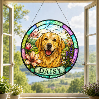 Personalized Pet Memorial Suncatcher, Custom Dog Cat Portrait Stained Glass Window Decor, Pet Loss Gift, Acrylic Hanging - product image 4