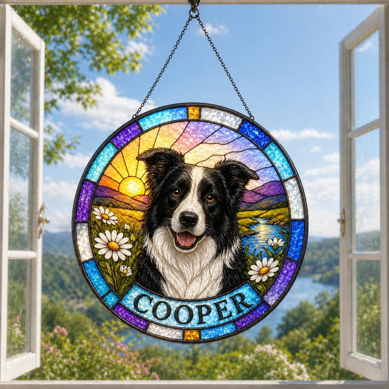 Personalized Pet Memorial Suncatcher, Custom Dog Cat Portrait Stained Glass Window Decor, Pet Loss Gift, Acrylic Hanging - product image 3