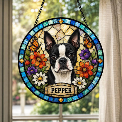 Cat Memorial Suncatcher, Custom Pet Loss Gift, Personalized Stained Glass, Sympathy Keepsake - product image 5