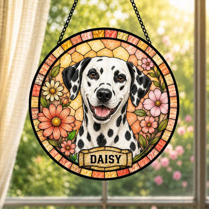 Personalized Dog Suncatcher, Custom Pet Portrait Window Hanging, Stained Glass Style Gift for Dog Lovers - product image 3