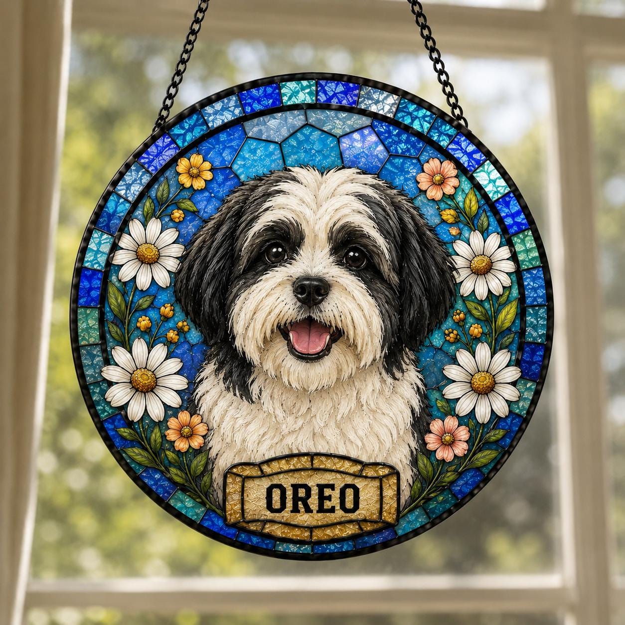 Dog Cat Loss Gift, Pet Memorial Suncatcher, Custom Stained Glass Portrait, Personalized Keepsake - product image 6