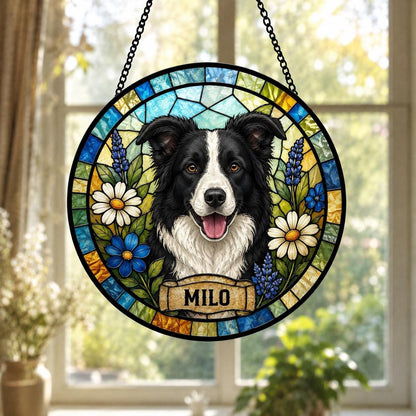 Cat Memorial Suncatcher, Custom Pet Loss Gift, Personalized Stained Glass, Sympathy Keepsake - product image 2