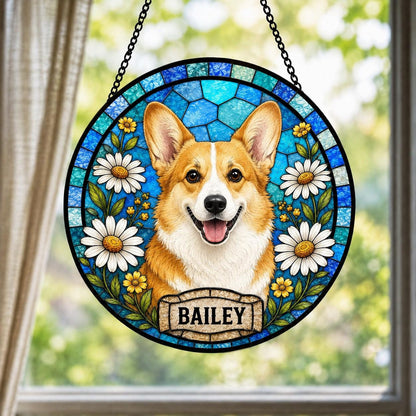 Personalized Dog Suncatcher, Custom Pet Portrait Window Hanging, Stained Glass Style Gift for Dog Lovers - product image 2