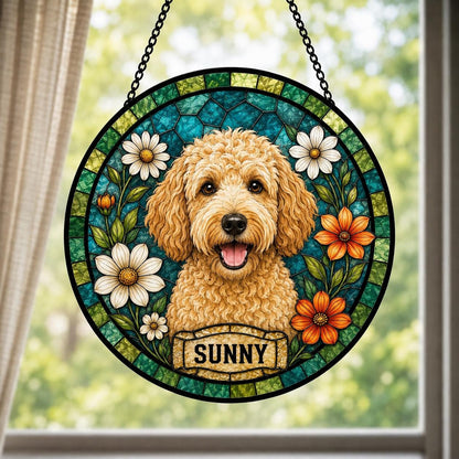 Personalized Dog Suncatcher, Custom Pet Portrait Window Hanging, Stained Glass Style Gift for Dog Lovers - product image 6