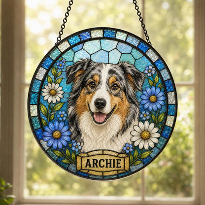Dog Cat Loss Gift, Pet Memorial Suncatcher, Custom Stained Glass Portrait, Personalized Keepsake - product image 2