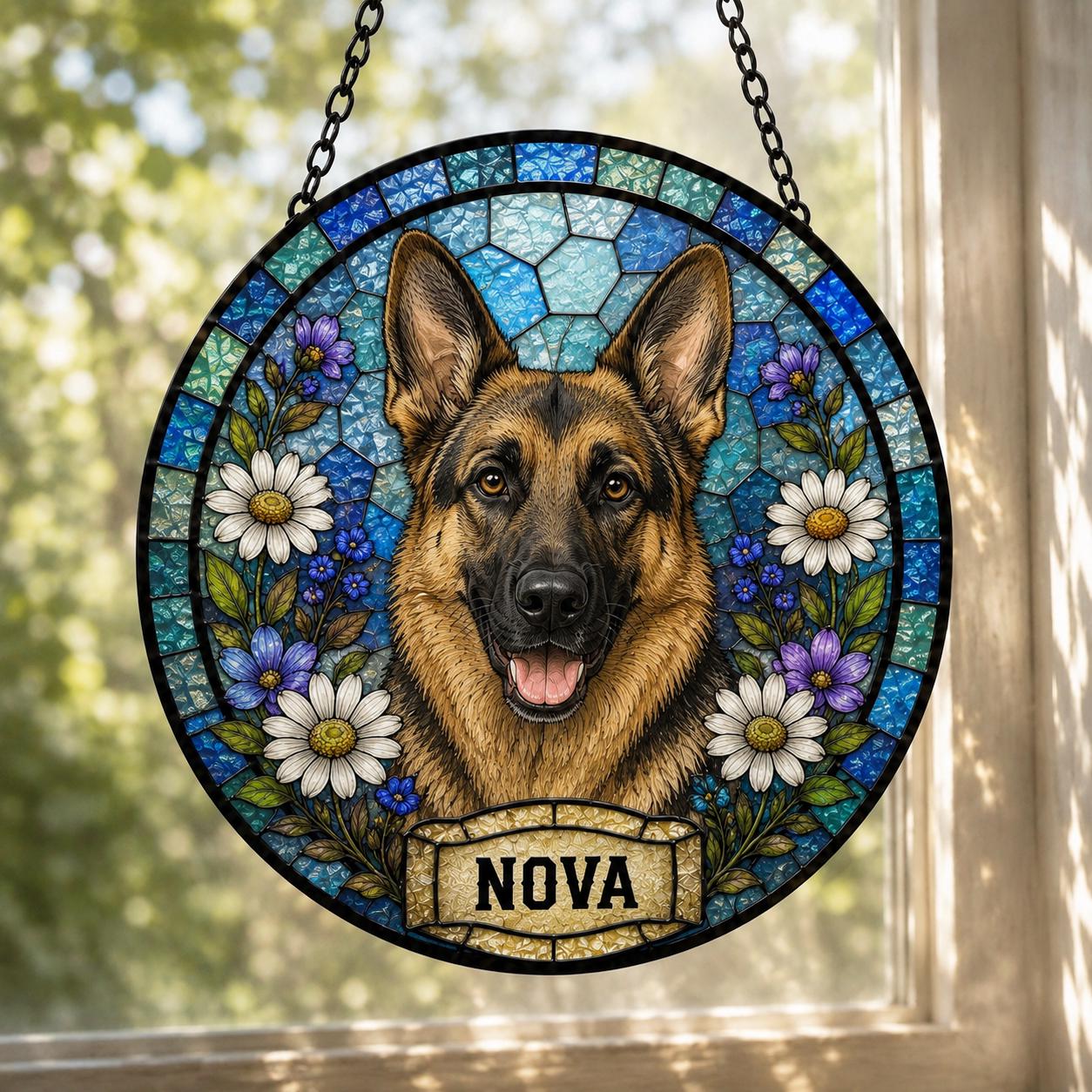 Dog Cat Loss Gift, Pet Memorial Suncatcher, Custom Stained Glass Portrait, Personalized Keepsake - product image 7