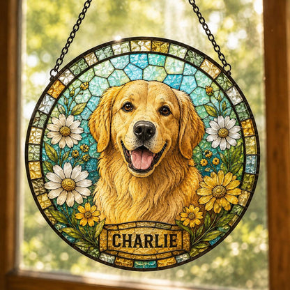 Dog Cat Loss Gift, Pet Memorial Suncatcher, Custom Stained Glass Portrait, Personalized Keepsake - product image 3