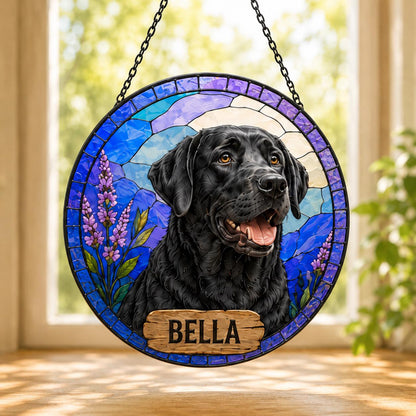 Pet Memorial Stained Glass Suncatcher, Custom Dog Cat Loss Gift, Personalized Remembrance Keepsake - product image 4