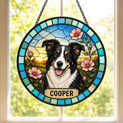 Personalized Pet Portrait Stained Glass Suncatcher – Custom Dog or Cat Gift, Pet Loss Memorial Keepsake - product image 4