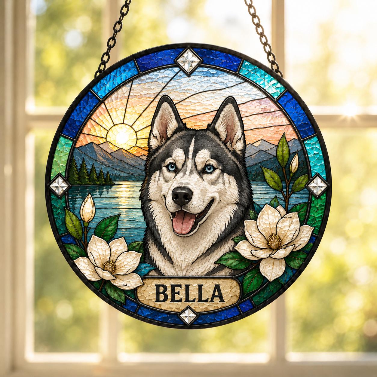 Personalized Pet Portrait Stained Glass Suncatcher – Custom Dog or Cat Gift, Pet Loss Memorial Keepsake - product image 7