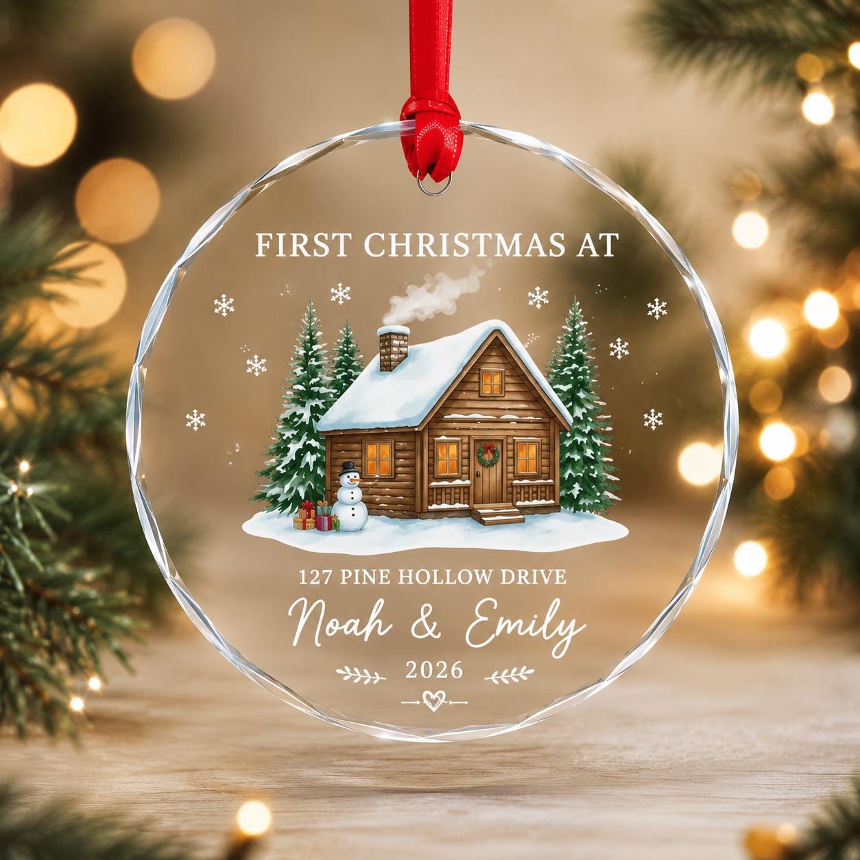 Personalized First Christmas New Home Ornament, Custom House Ornament with Address, New Home Christmas Gift, First Home Keepsake 2026 - product image 3