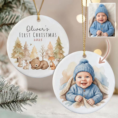Custom Photo Ornament, Personalized Watercolor Ornaments, Christmas Ornaments 2026, Family Portrait Ornament, Couple Ornament, Bestie Gift - product image 3