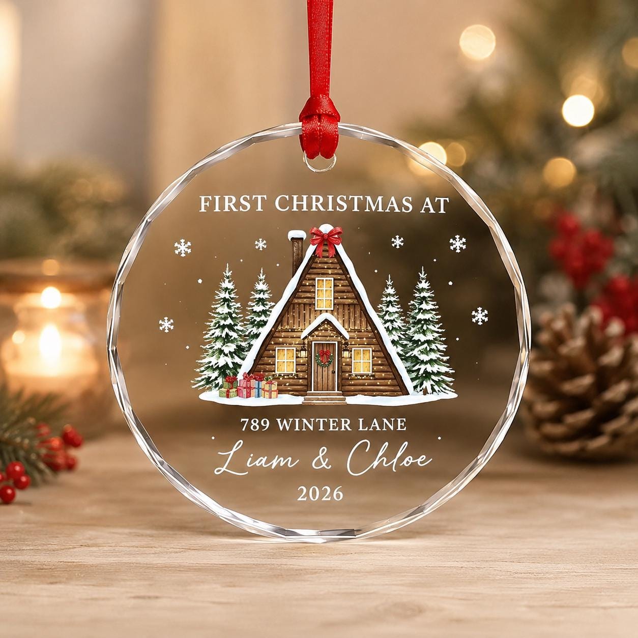 Personalized First Christmas New Home Ornament, Custom House Ornament with Address, New Home Christmas Gift, First Home Keepsake 2026 - product image 2