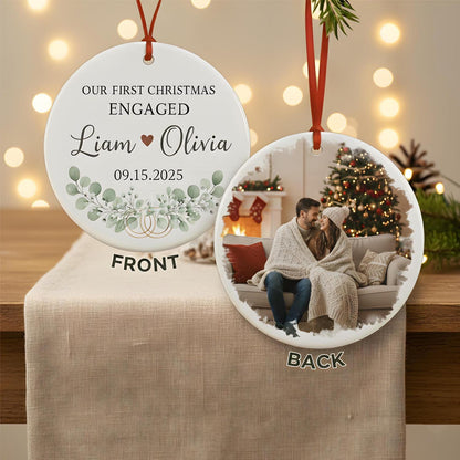 First Christmas Married Ornament 2026, Our First Christmas As Mr & Mrs Ornament, 1st Christmas Married Photo Ornament for Newlywed - product image 2