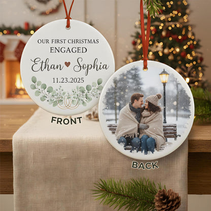 First Christmas Married Ornament 2026, Our First Christmas As Mr & Mrs Ornament, 1st Christmas Married Photo Ornament for Newlywed - product image 4