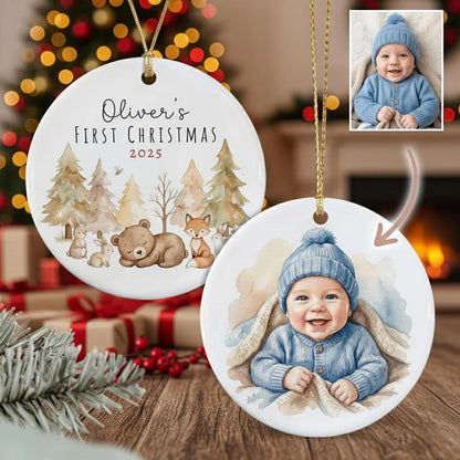 Custom Photo Ornament, Personalized Watercolor Ornaments, Christmas Ornaments 2026, Family Portrait Ornament, Couple Ornament, Bestie Gift - main product image