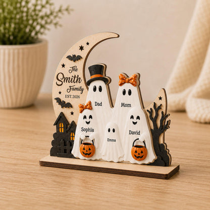 Personalized Ghost Family Layered Wooden Sign, Custom Family Name Halloween, Spooky House Decor, Halloween Shelf Decor,Family Halloween Gift - product image 4