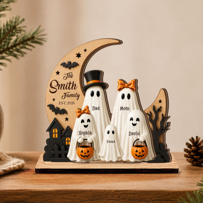 Personalized Ghost Family Layered Wooden Sign, Custom Family Name Halloween, Spooky House Decor, Halloween Shelf Decor,Family Halloween Gift - product image 6