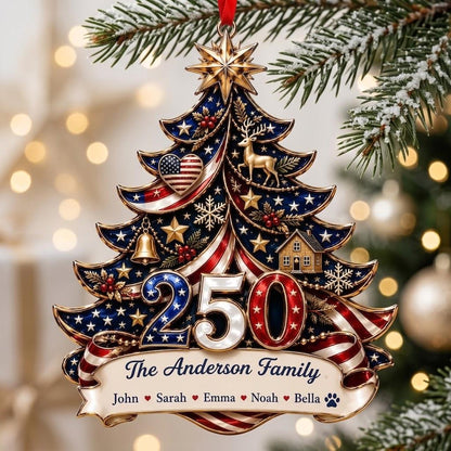 Personalized America Anniversary Ornament 1776-2026, Custom Family Name USA Flag Acrylic Christmas Tree Decor, Patriotic Keepsake Gift - product image 8