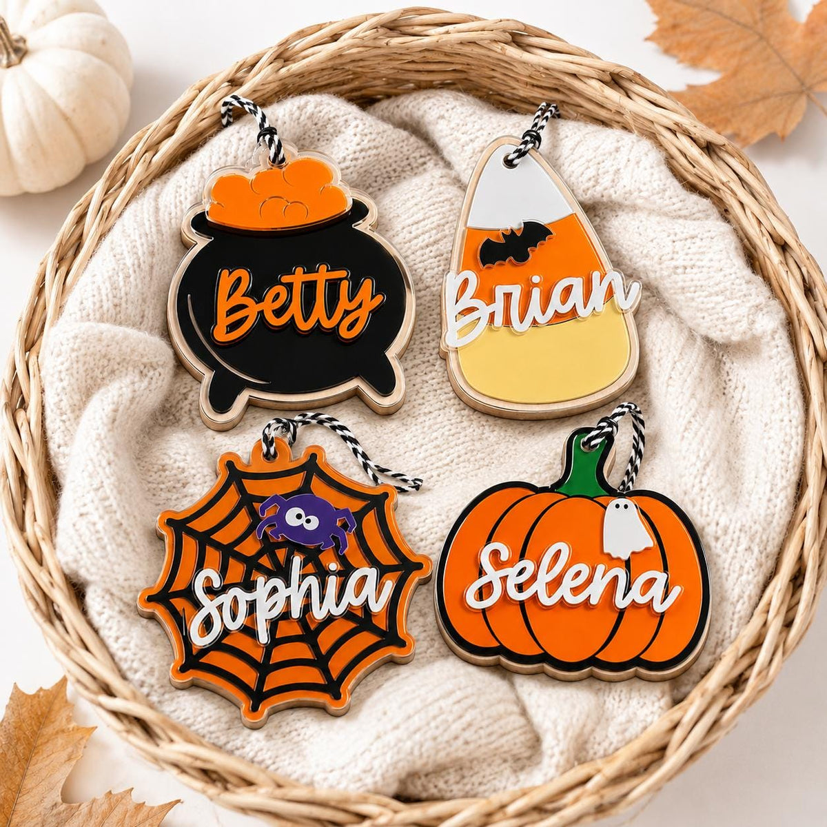 Personalized Halloween Basket Tag, 3D Boo Basket Tag, Custom Kids Name Tag, Trick or Treat Bag Tag, Halloween Gift Tag, Candy Bucket Tag - product image 4