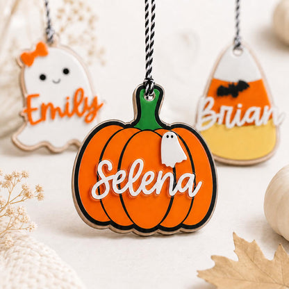 Personalized Halloween Basket Tag, 3D Boo Basket Tag, Custom Kids Name Tag, Trick or Treat Bag Tag, Halloween Gift Tag, Candy Bucket Tag - product image 6