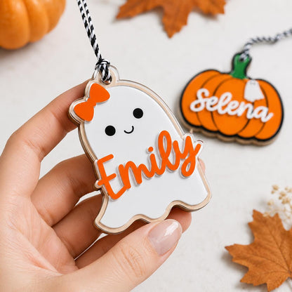 Personalized Halloween Basket Tag, 3D Boo Basket Tag, Custom Kids Name Tag, Trick or Treat Bag Tag, Halloween Gift Tag, Candy Bucket Tag - product image 7