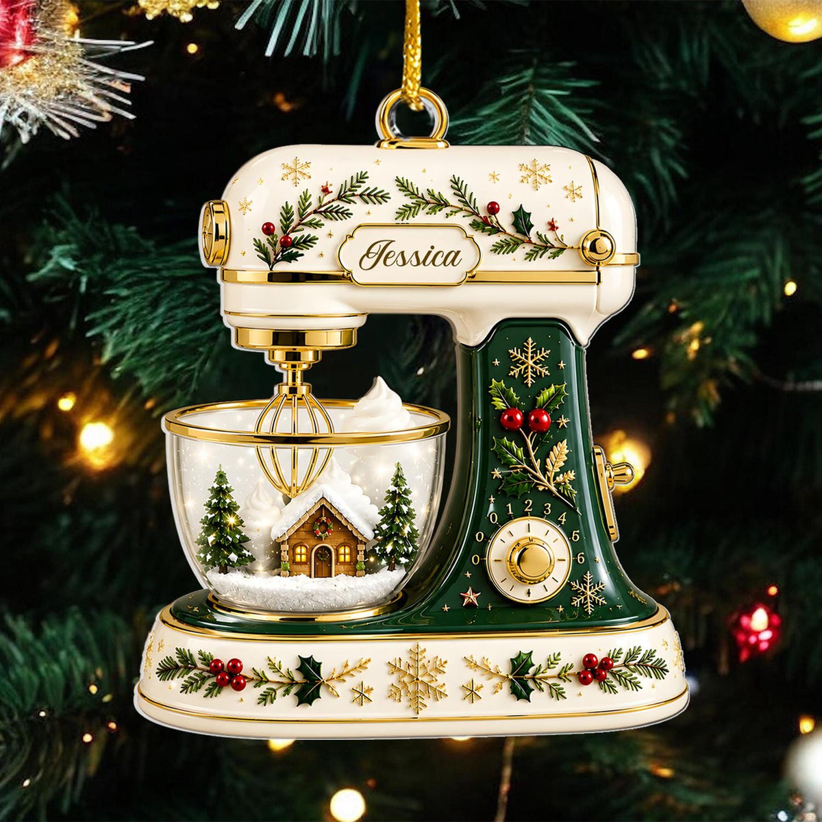Christmas Baking Mixer-Personalized 2D Effect Mixer Acrylic Ornament,Custom Kitchen Mixer Christmas Keepsake,Baking Gift For Bakers - product image 2
