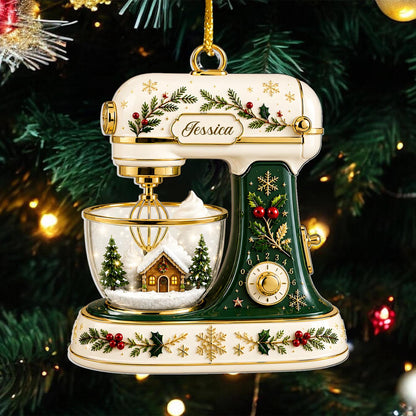 Christmas Baking Mixer-Personalized 2D Effect Mixer Acrylic Ornament,Custom Kitchen Mixer Christmas Keepsake,Baking Gift For Bakers - product image 2