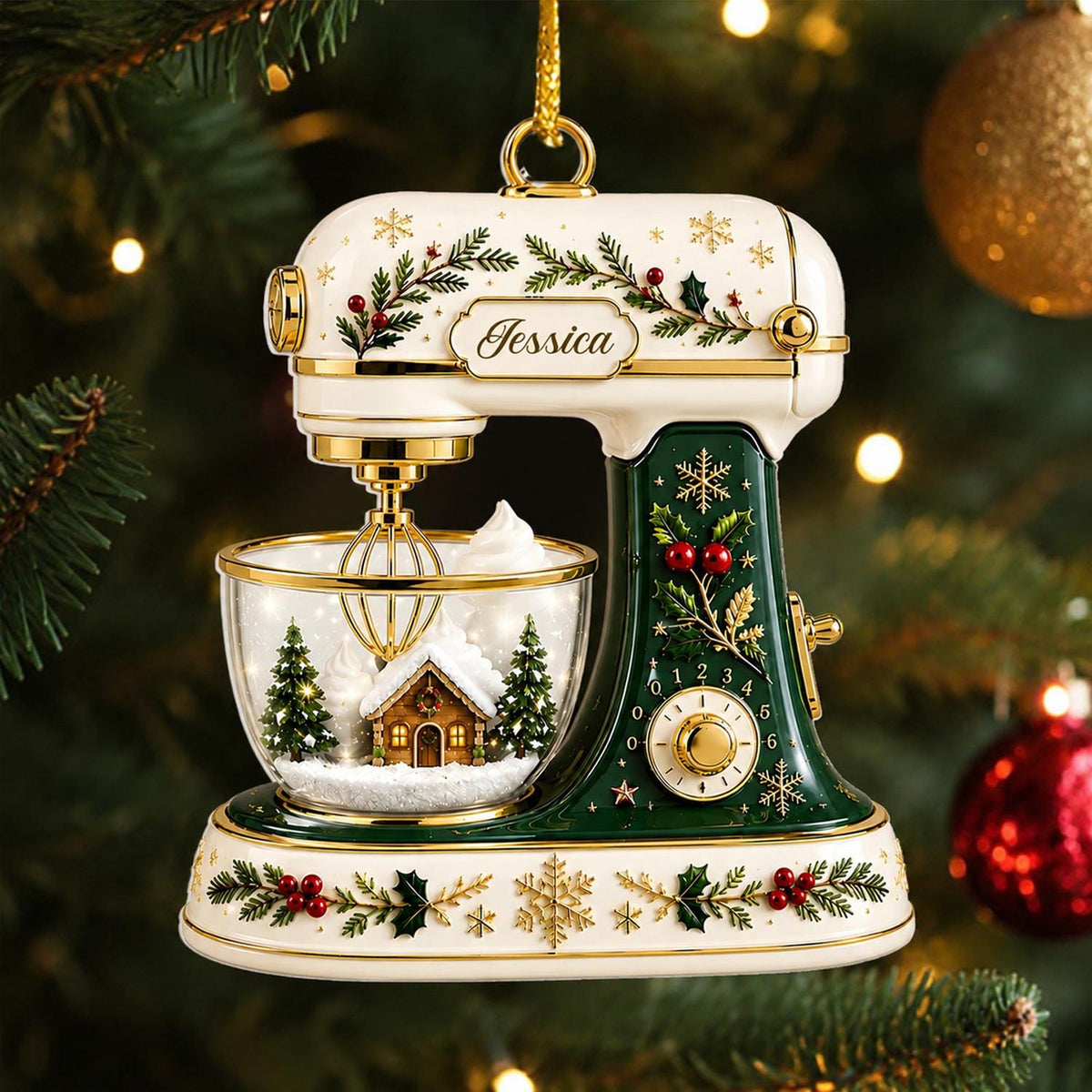 Christmas Baking Mixer-Personalized 2D Effect Mixer Acrylic Ornament,Custom Kitchen Mixer Christmas Keepsake,Baking Gift For Bakers - product image 4