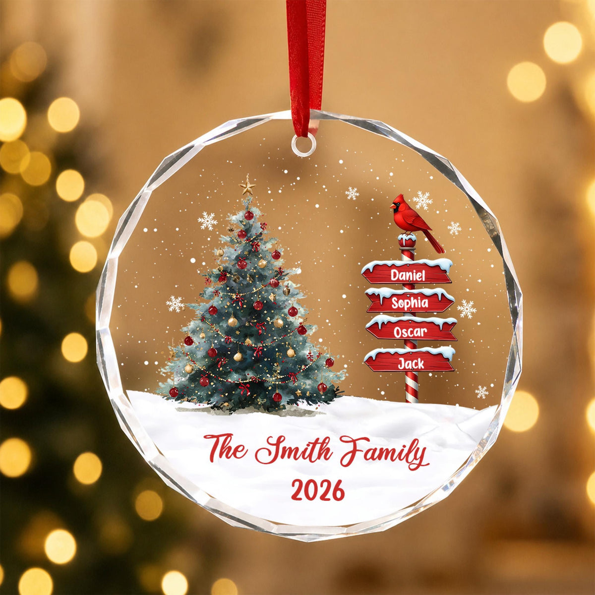 Family Names Christmas Ornament,Family Christmas Ornament 2026,Family of 3/4/5/6 With Pet Christmas Keepsake,2026 Christmas Gift For Family - product image 4