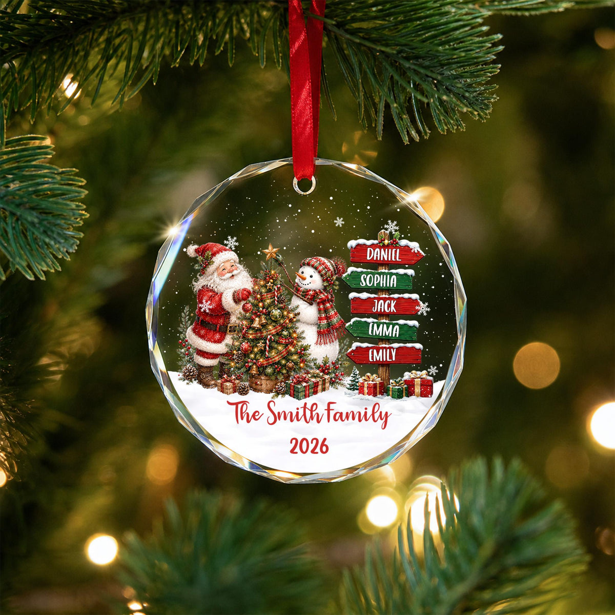 Family Names Christmas Ornament,Family Christmas Ornament 2026,Family of 3/4/5/6 With Pet Christmas Keepsake,2026 Christmas Gift For Family - product image 9