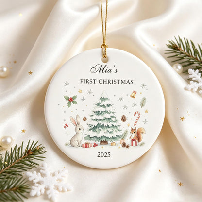 Baby's First Christmas Decoration,Keepsake Christmas Bauble Gift Ceramic Ornament,Personalised Baby's 1st Christmas Decoration,New Baby Gift - product image 3