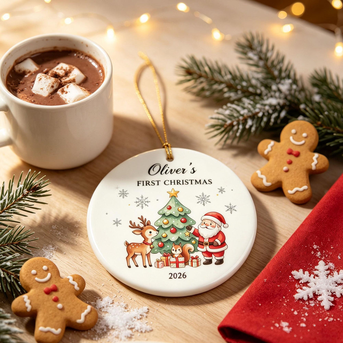 Baby's First Christmas Decoration,Keepsake Christmas Bauble Gift Ceramic Ornament,Personalised Baby's 1st Christmas Decoration,New Baby Gift - product image 7