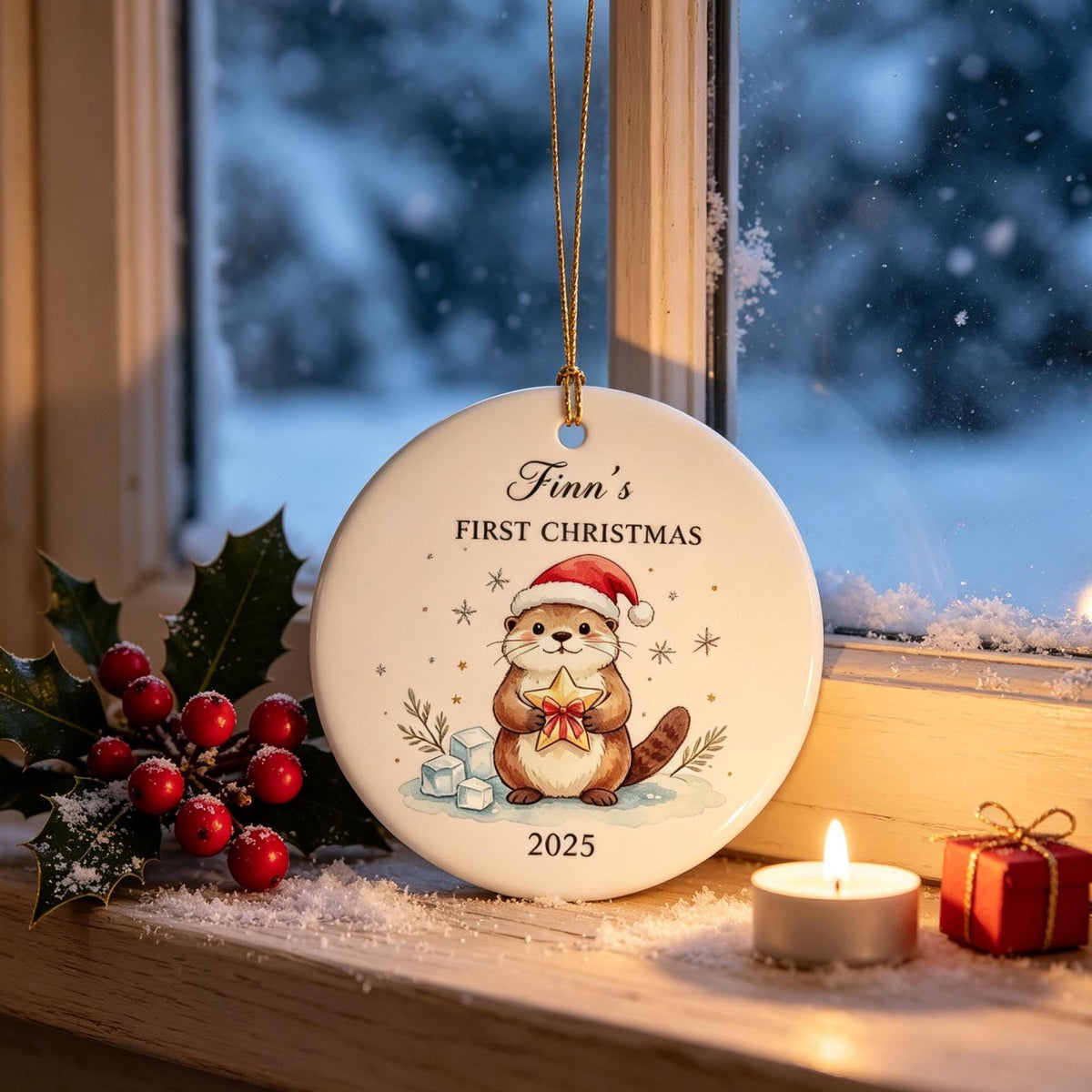 Baby's First Christmas Decoration,Keepsake Christmas Bauble Gift Ceramic Ornament,Personalised Baby's 1st Christmas Decoration,New Baby Gift - product image 11