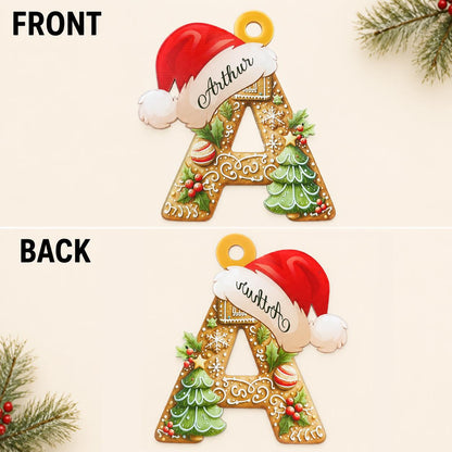 Personalized Gingerbread Letter Ornament, Custom Initial Christmas Decoration, Stocking Name Tags, Family Holiday Keepsake Ornaments - product image 5